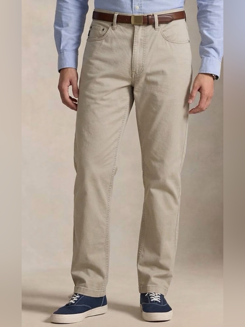 RALPH LAUREN Men's Cotton 5-Pocket Stretch Slim Straight Fit Pant - Khaki, Sz 38
